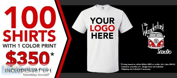 Screen printed shirts 100 for only 350