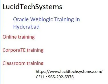 Oracle Weblogic online Training  Best Oracle Weblogic Training I