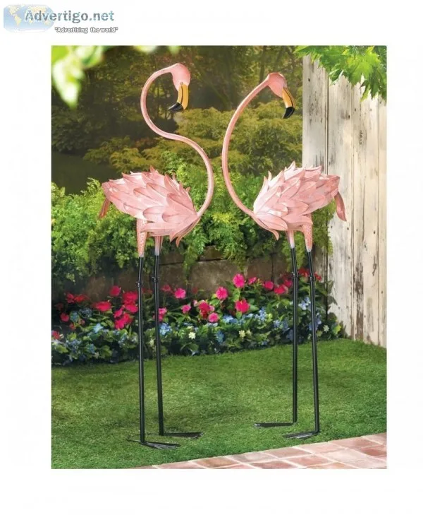 Pink Flamingos &ndash Yard Decorations in Pairs
