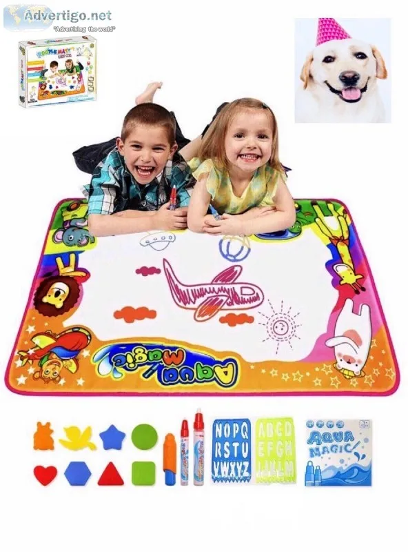 Wideword Water Drawing Mat Aqua Magic Doodle Kids Toys Mess Free