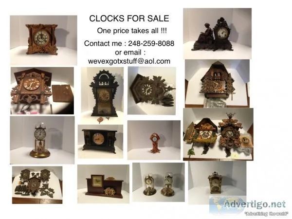 CLOCK LIQUIDATION (18) ONE PRICE TAKES ALL