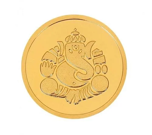 Personalized Printed 8 Gram Ganesha Gold Coin  8 Gram Ganesha Go