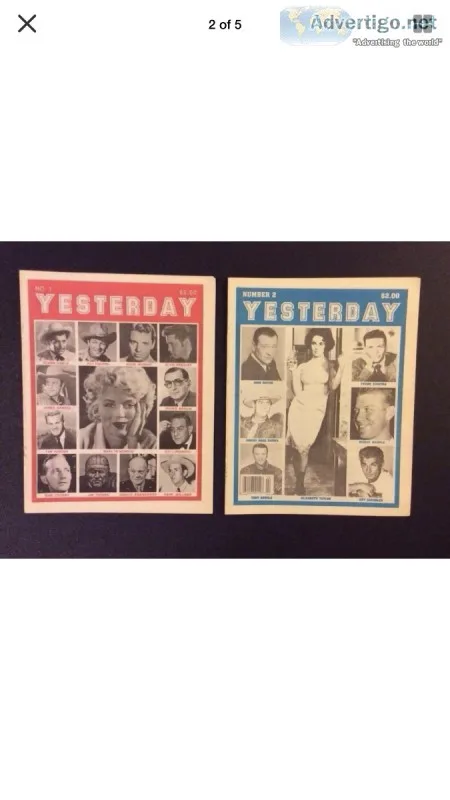 YESTERDAY VINTAGE MAGAZINE NEWSPAPER NO.1THRU NO. 10