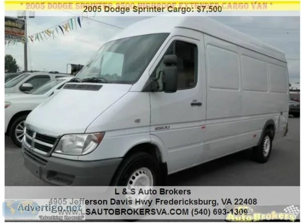 2005 DODGE SPRINTER CARGO VAN3DR