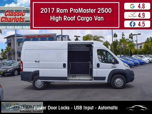 Used 2017 Ram ProMaster 2500 High Roof Cargo Van for Sale in San