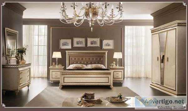Fantasia Night Bedroom Set in Gold and Beige - Get.Furniture