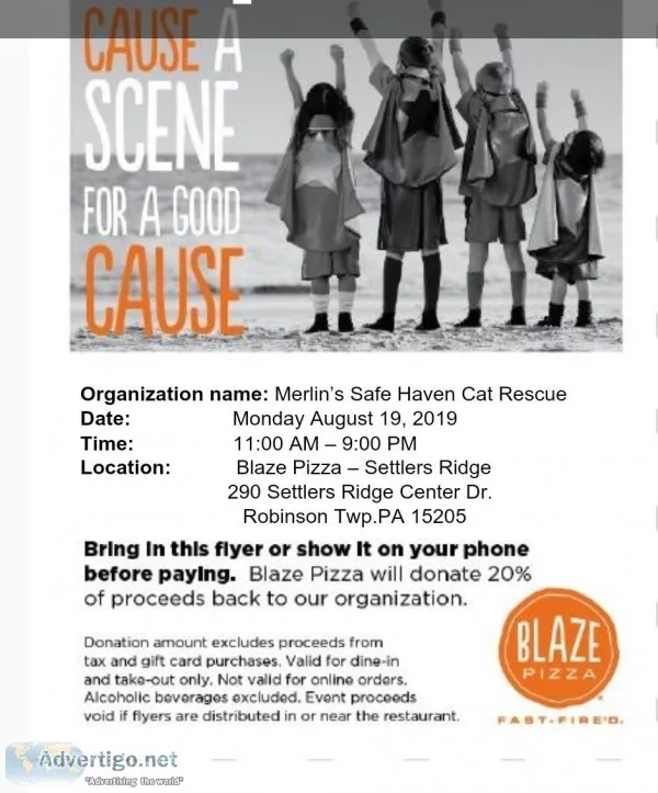 Merlin s Safe Haven Blaze Pizza Fundraiser