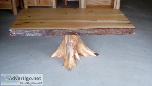 new rustic stump log cedar coffee table for sale
