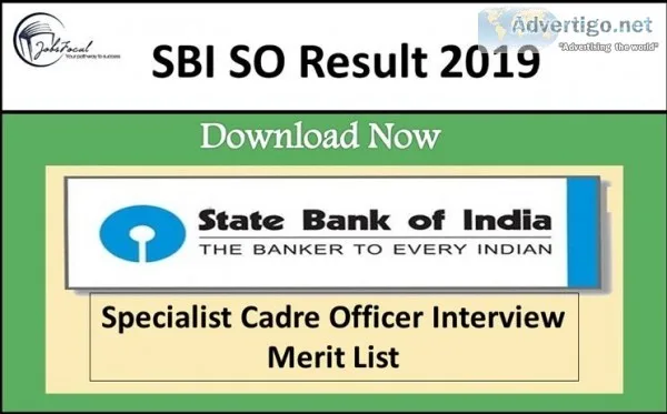SBI SO Result 2019 &ndash20 Specialist Cadre Officer Interview M