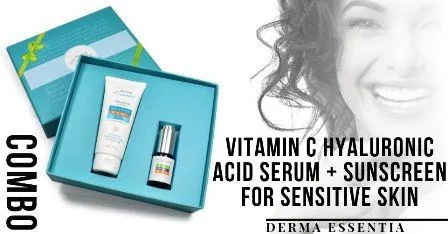 Vitamin C Hyaluronic Acid Serum  Sunscreen For Sensitive Skin Fr