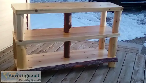new rustic log cedar tv stand for sale