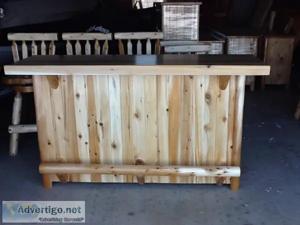 new log cedar 6 ft bar for sale