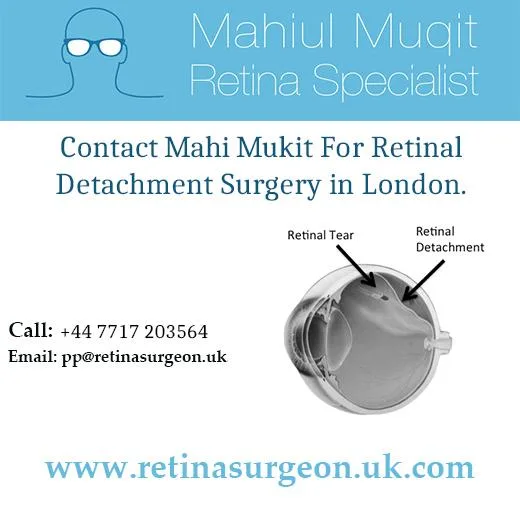 Contact Mahi Mukit For Retinal Detachment Surgery in London.