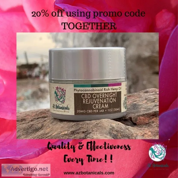 AZ BOTANICALS 20MG CBD OVERNIGHT REJUVENATION CREAM