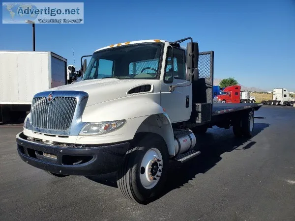 2015 INTERNATIONAL 4300 24FT FLATBED CUMMINS 220 HP ALLISON 6 SP