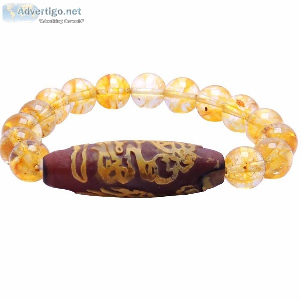 Satyamani Natural Energized Citrine with Tibetan Bead