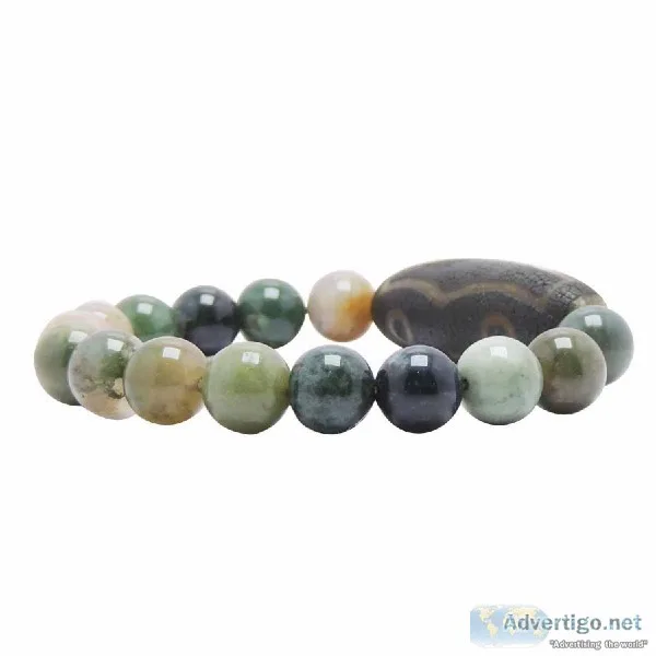 Satyamani Natural Energized Blood Stone with Tibetan Bead