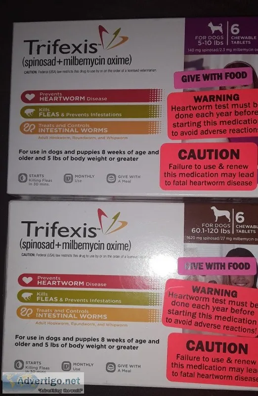 TRIFEXIS 65 ONE BOX-6 MONTH SUPPLY OR TWO BOXES FOR 60 EACH