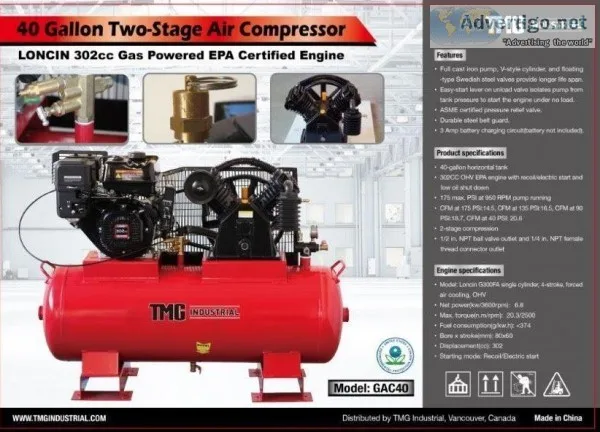 UNUSED 40 GALLON AIR COMPRESSOR