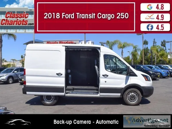 Used 2018 FORD TRANSIT VAN 250 MEDIUM ROOF CARGO VAN for Sale in