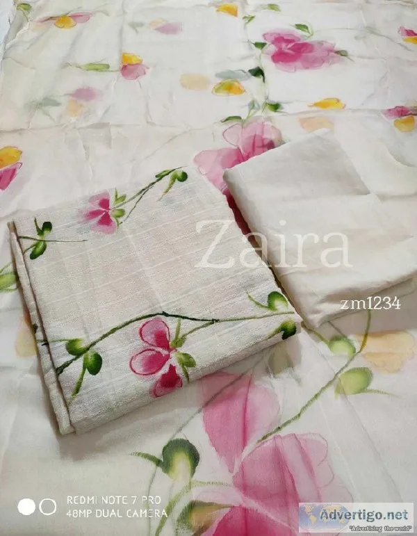 brush painted cotton suit