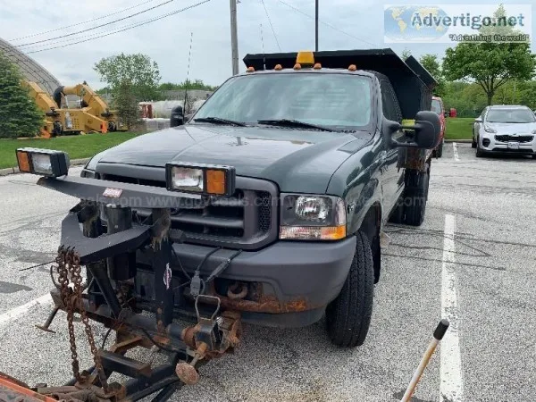 2003 Ford F350 XL 4X4 Pickup w F3D Dump Body and Plow