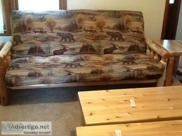 new log cedar futon and mattress for sale