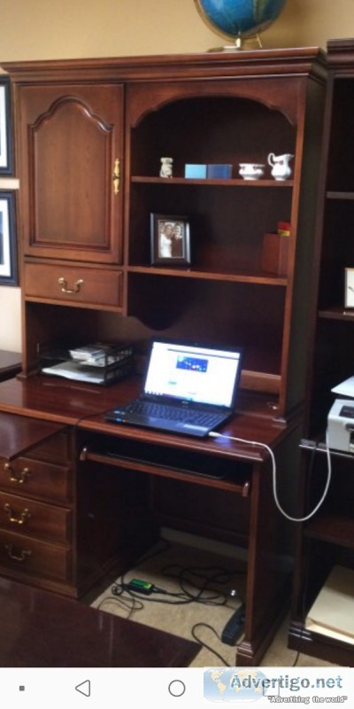 Computer Desk And Credenza by Hooker