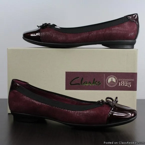 Clarks Candra Glow Burgundy Flats