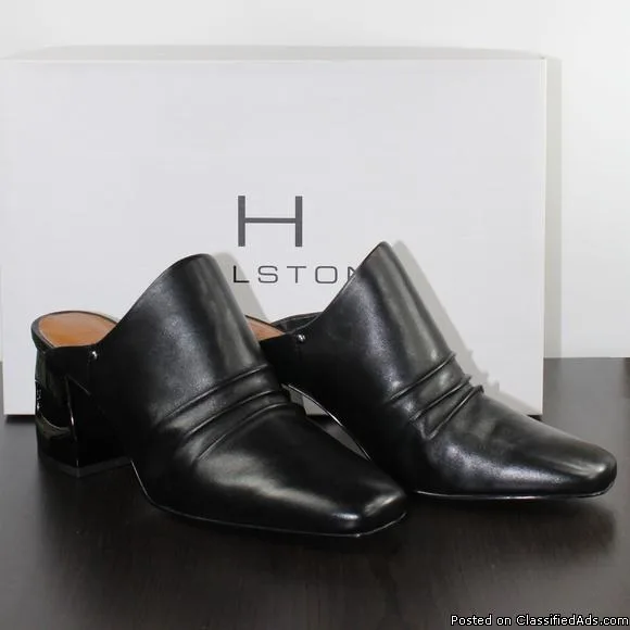 New H by Halston Kelsey Leather Mules