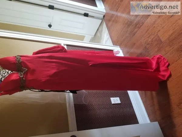 Beautiful Red Gown with Scarf paid 755.00