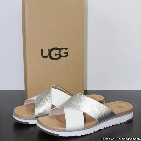 UGG Kari Leather Sandal Silver