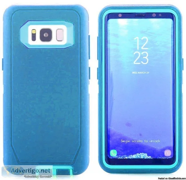 Galaxy S8 Plus Case (Blue) Heavy Duty Holster Case Belt Clip  KS
