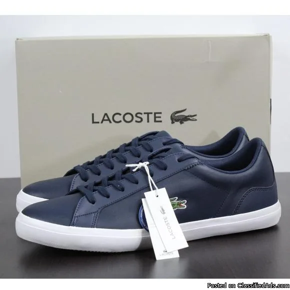 New Lacoste Lerond BL 1 Leather Trainer Navy Blue
