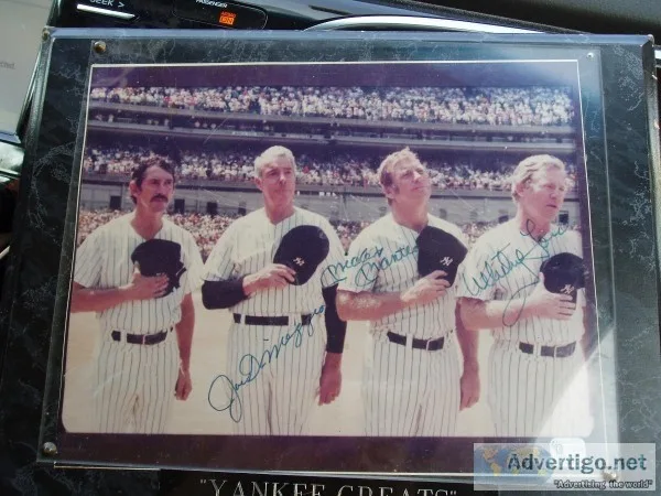 Vintage Signed DiMaggio Mantle Plaque