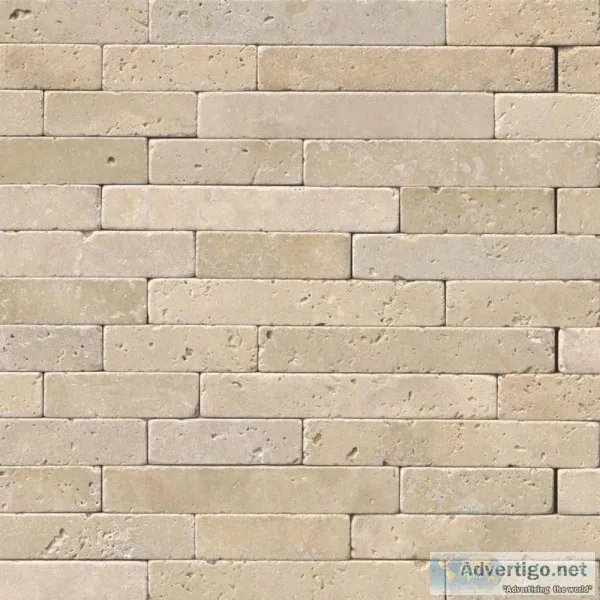Chiaro Travertine 8x18 Tumbled Veneer - Stacked Stone