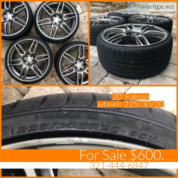 20" Falcon wheels w tires 2253020