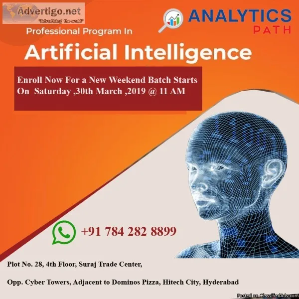 Enroll Artificial Intelligence New Weekend Batch Starts   on 30t