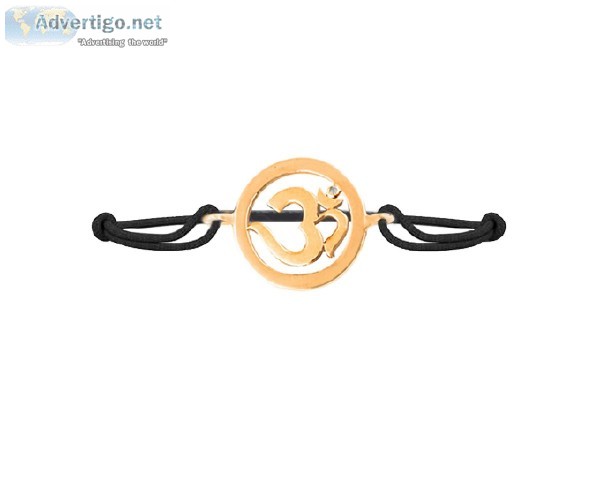 Aum single diamond Gold Bracelet