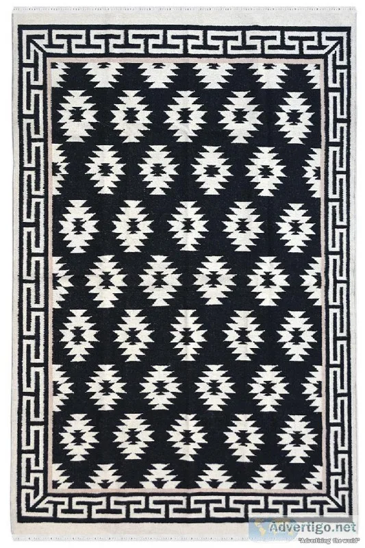 Kaata Diamond Handmade Woolen Dhurrie 5 x 8 ft