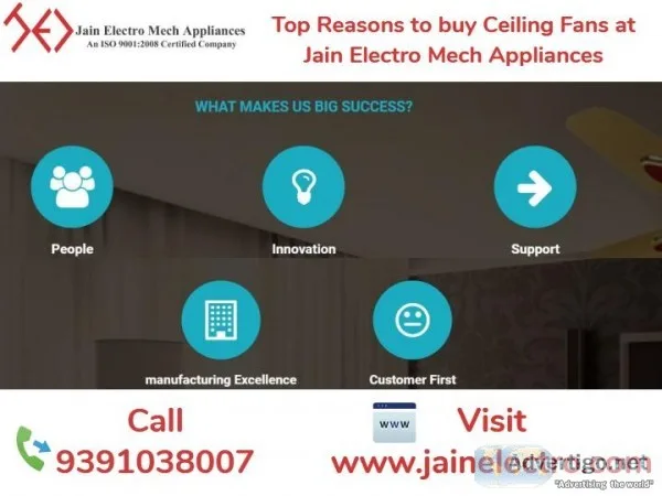 Top 5 Reasons to buy Ceiling Fans at Jain Electro Mech Appliance