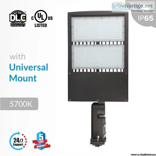 300W LED Pole Light 5700K Universal Mount AC100-277V Bronze
