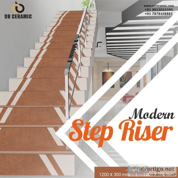 Or Ceramic Tiles  Lather Azul Step Riser Tile Supplier in Andhra