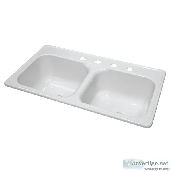 NEW in Box Lyons Top Mount 33&quot White Acrylic 4-Hole Double B