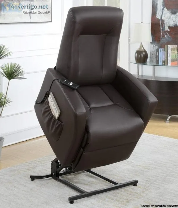 &quotWHOLESALE&quot  Espresso Leather Power Lift Recliner Chair