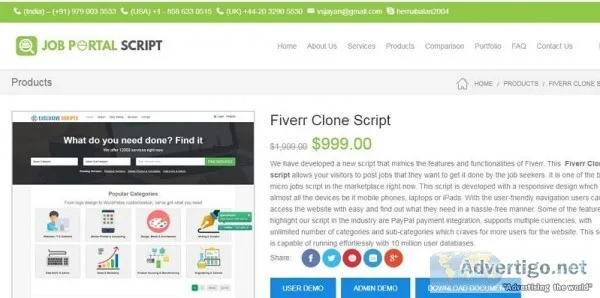 Fiverr Clone Script  Fiverr Clone php Script  Freelancer clone s