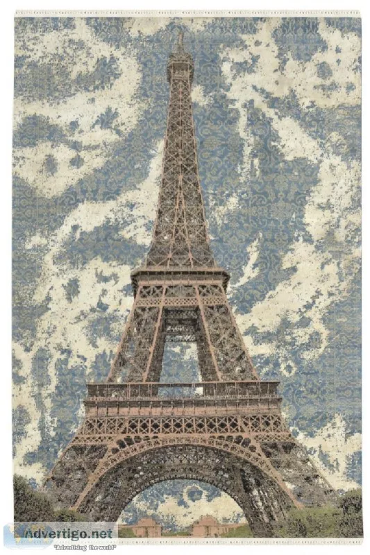 Eiffel Tower Handmade Wool Carpet and Rug