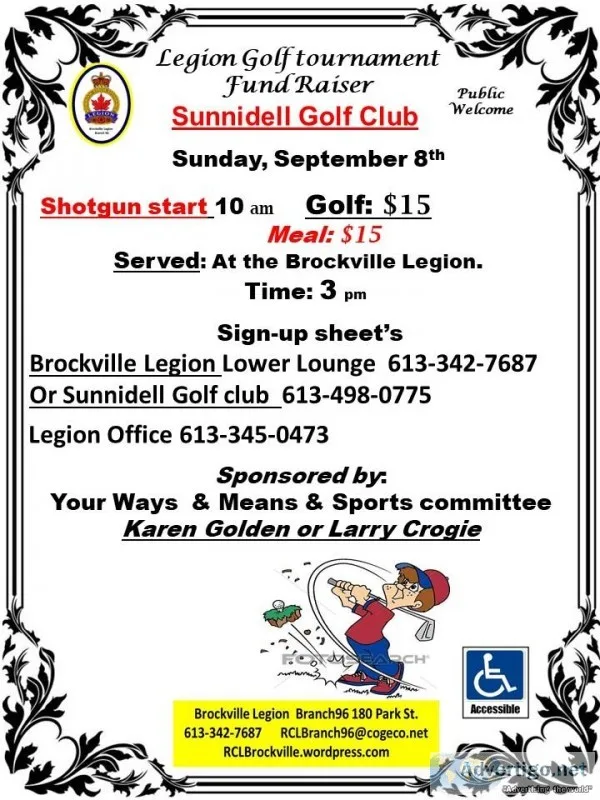 Legion Golf Tournament Sunday September 8th