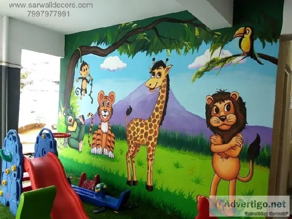 cartoon wall Art Design painting in Hyderabad