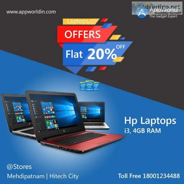 Flat 20% OFF on Hp laptop AppWorld